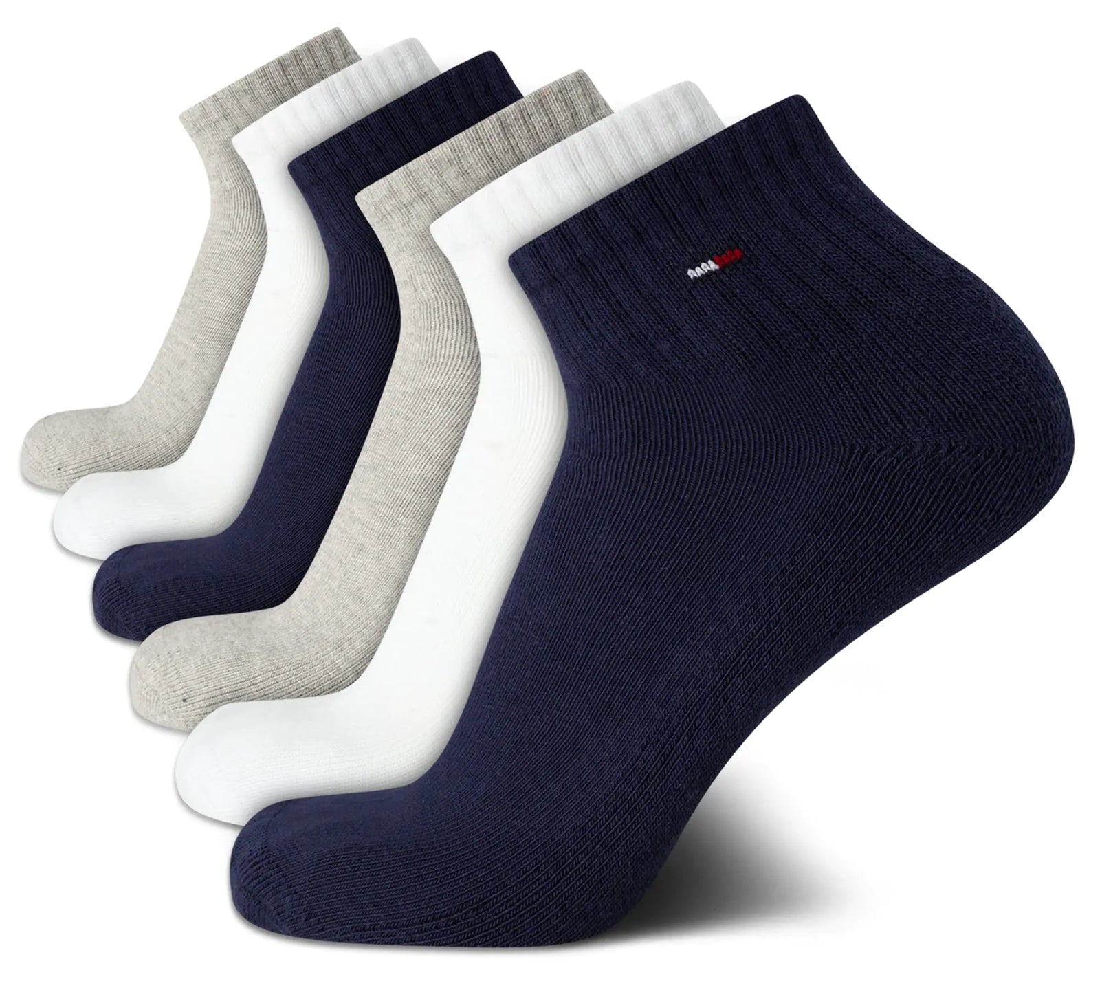 Tommy Hilfiger Mens Quarter Socks - 6 Pack Soft Stretch Cushioned Athletic Running Ankle Socks for Men (Sizes: 7-12) Size 7-12 Navy Multi