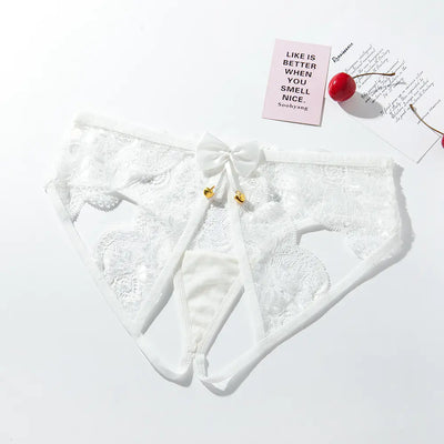 Lencería de encaje negro para mujer Temptation con cascabeles