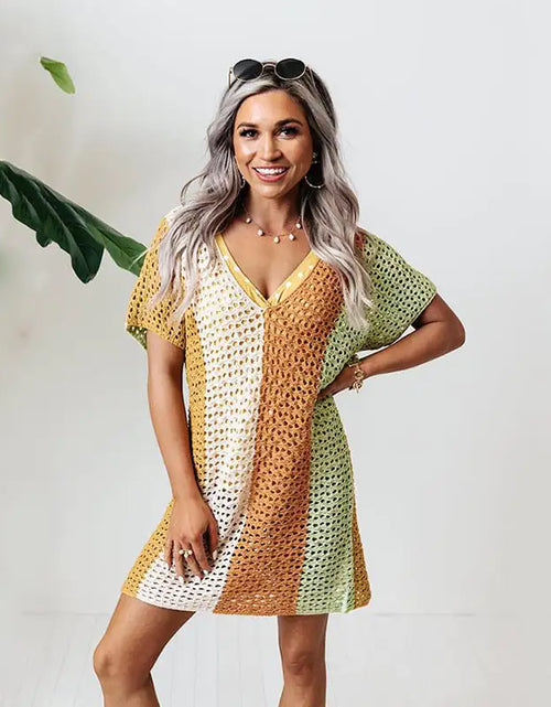 Load image into Gallery viewer, Hollow Out Multi-Color Cover-Up Swimwear

