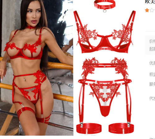 Charger l'image dans la visionneuse de galerie, Lingerie sexy avec armatures en acier creux (un ensemble)
