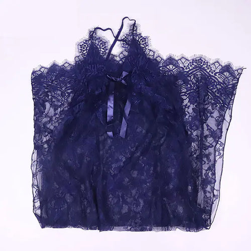 Charger l'image dans la visionneuse de galerie, Chemise de nuit fendue à manches longues et détails en dentelle (Lingerie)
