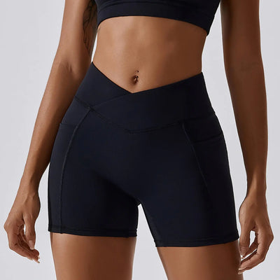 Women's Cross Waist Running Fitness Shorts
