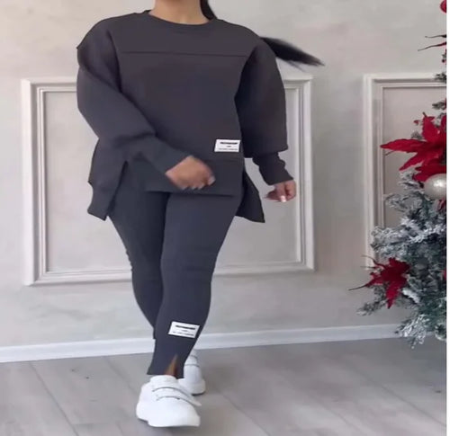 Load image into Gallery viewer, Mila Ultimate Comfy Sweatsuit Set with Asymmetrical Top
