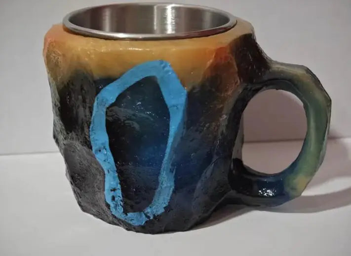 Tasses à café en résine 400 ml avec poignées en forme de cristal minéral, élégantes tasses imitation cristal minéral pour la maison, le bureau, cadeau de Noël, gadgets de cuisine