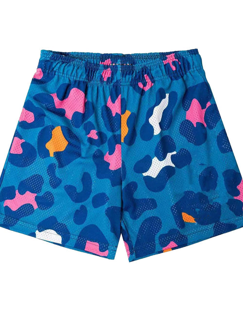 Load image into Gallery viewer, DIOTSR Mens Graphic Shorts Cool Streetwear Flat Front Shorts Workout Gym Athletic Shorts with PocketsMediumLeopard Print Blue

