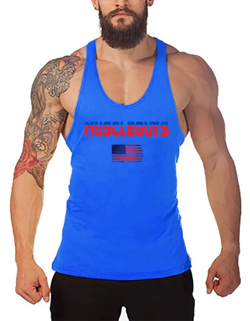 Load image into Gallery viewer, Men&#39;s Polyester Gym Vest - Breathable Print Design
