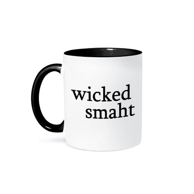 3dRose 15oz Coffee Mug Two-Tone Black - Wicked Smaht Funny Quotes Novelty Mugs Funny Coffee Mug Wicked Awesome Coffee Mugs with Funny Sayings for Office Wicked Gifts Humorous & Sarcasm Mugs