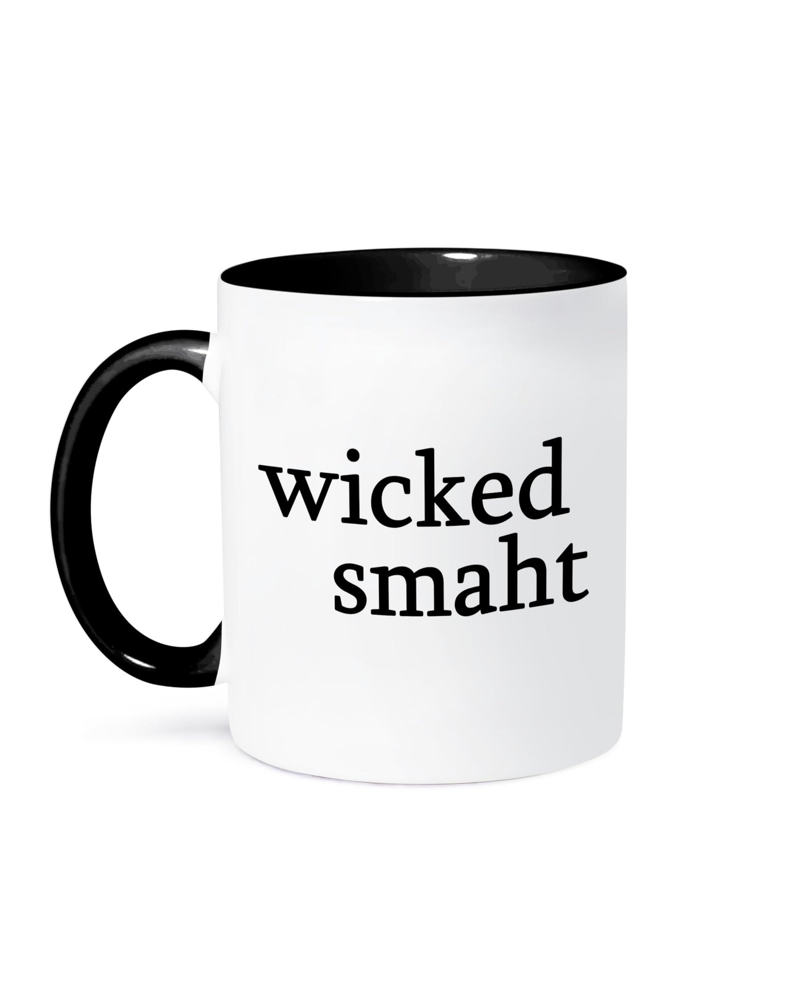 3dRose 15oz Coffee Mug Two-Tone Black - Wicked Smaht Funny Quotes Novelty Mugs Funny Coffee Mug Wicked Awesome Coffee Mugs with Funny Sayings for Office Wicked Gifts Humorous & Sarcasm Mugs