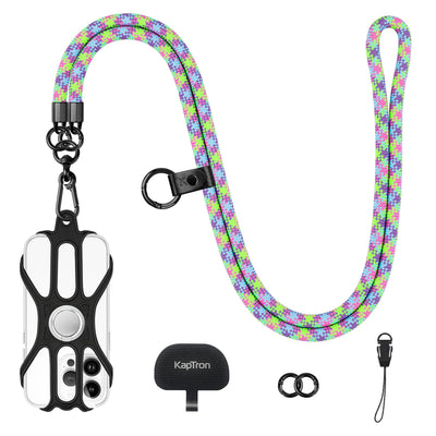 Kaptron Universal Cell Phone Lanyard: Adjustable Crossbody Cell Phone Strap with Silicone Phone Holder and Phone Tethers