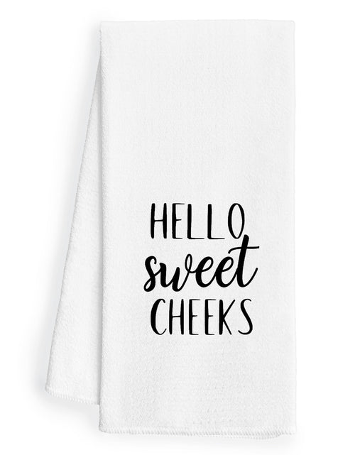 Load image into Gallery viewer, WFSM Hello Sweet Cheeks Decorative Hand Towels for Bathroom 16x24 - Funny Bathroom Hand Towels Funny Bathroom Decor Hello Sweet Cheeks Bathroom Decor Funny Bathroom Gifts
