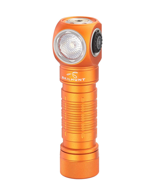 Cargar imagen en el visor de la galería, ESKTE H150 EDC Portable Compact USB Magnetic Charging LED Rechargeable Headlamp Flashlight for Camping Running Hiking (Orange Cool White led)

