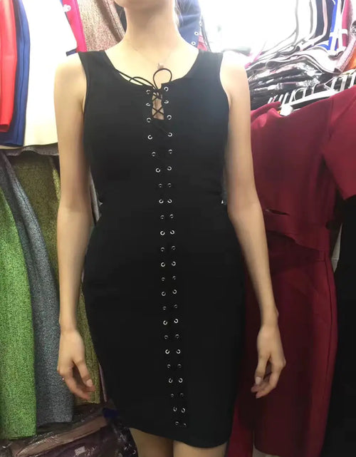 Load image into Gallery viewer, 2017 New Sexy Black Bandage Bodycon Mini Dresses
