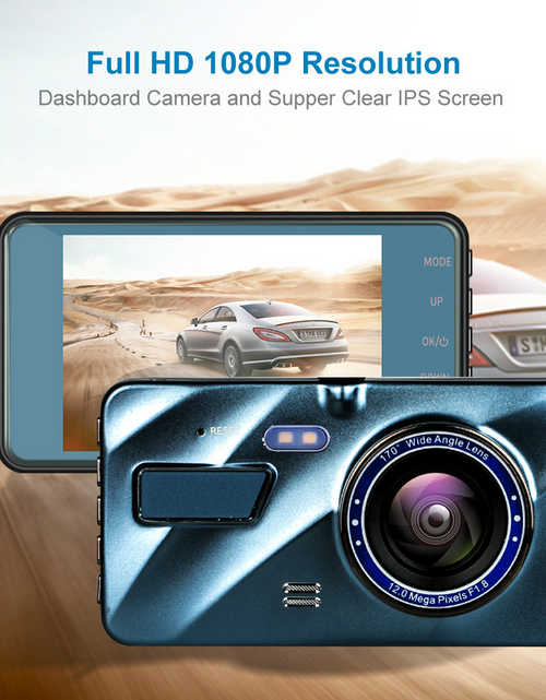 Load image into Gallery viewer, HD 1080P Car Dual Lens Dash Cam 4" DVR Recorder Front &amp; Rear Camera Night Vision
