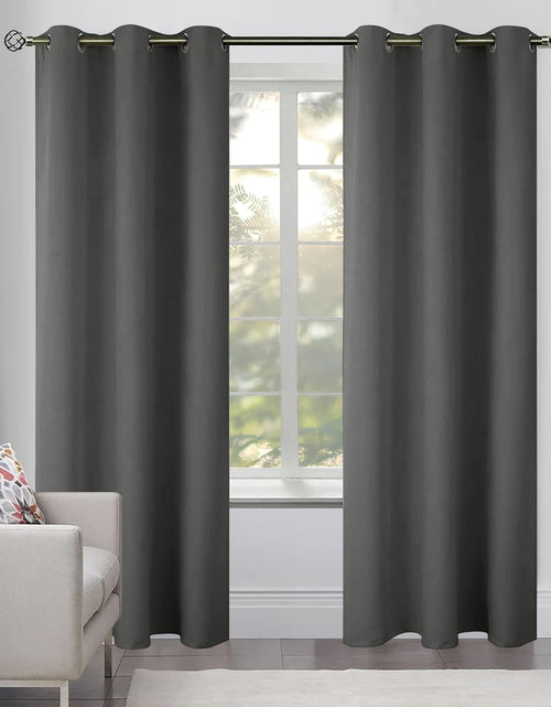 Load image into Gallery viewer, 2 Panels Blackout Curtains for Bedroom with Grommet 42x84 inch Dark Grey

