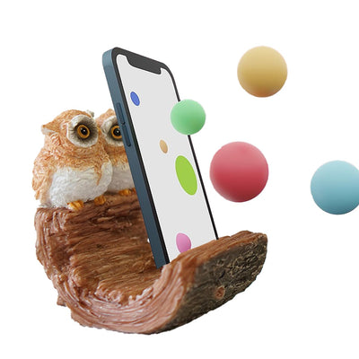 CYKOTE Cute Phone Stand for Desk Cartoon Design Cell Phone HolderResein Desk Phone Stand Cute Animal Desktop AccessoriesCompatible with All Mobile PhonesDisplay Decoration for chid Bedroom