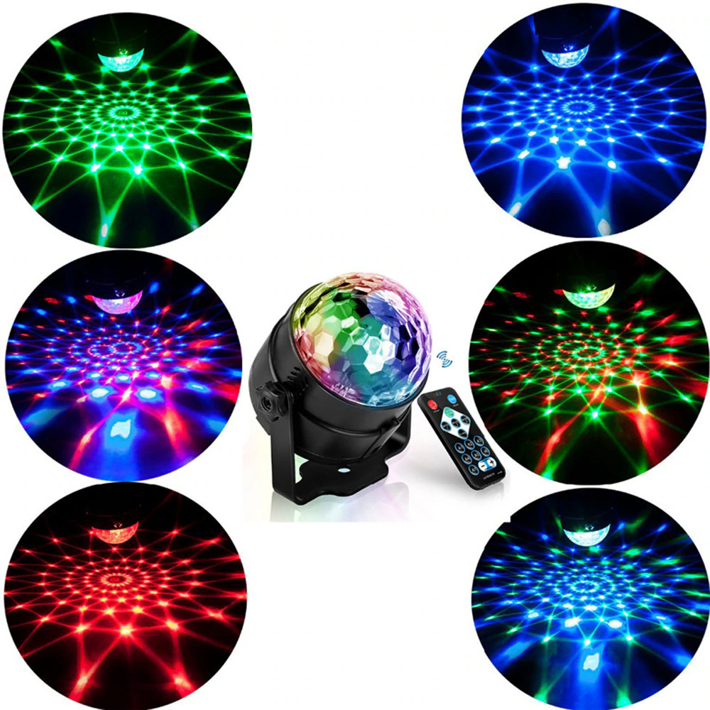 Luces de discoteca, estroboscópicas, LED, bola de DJ, bombilla activada por sonido, lámpara de decoración para baile