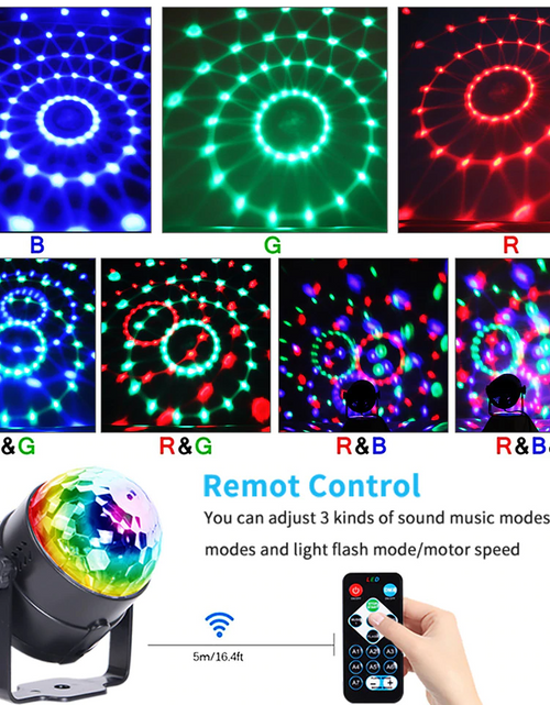 Cargar imagen en el visor de la galería, Luces de discoteca, estroboscópicas, LED, bola de DJ, bombilla activada por sonido, lámpara de decoración para baile
