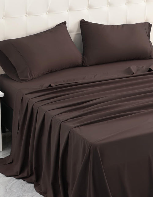 Charger l'image dans la visionneuse de galerie, MICORAL Twin Bed Sheets Set Soft Breathable Bedding Sheet Set Sheets Set with 16" Deep Pocket Design (3 Pieces Twin Brown)
