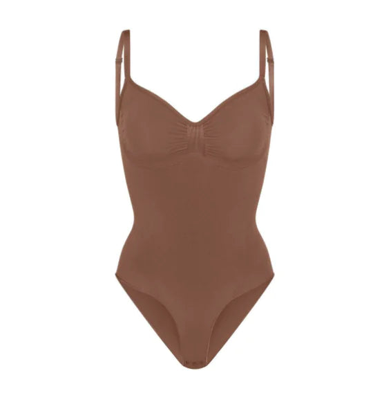 High Elastic Seamless Shapewear Jumpsuit with Sling and Open Back