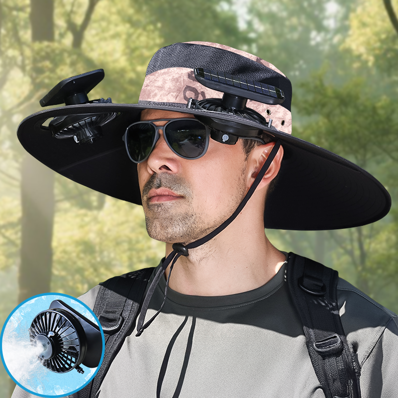 Gorra con ventilador solar UPF50+, gorra con ventilador solar y carga USB - Gorra solar refrescante, sombrero de pescador, pesca al aire libre, ocio al aire libre, camping, senderismo, trabajo al aire libre, ocio al aire libre