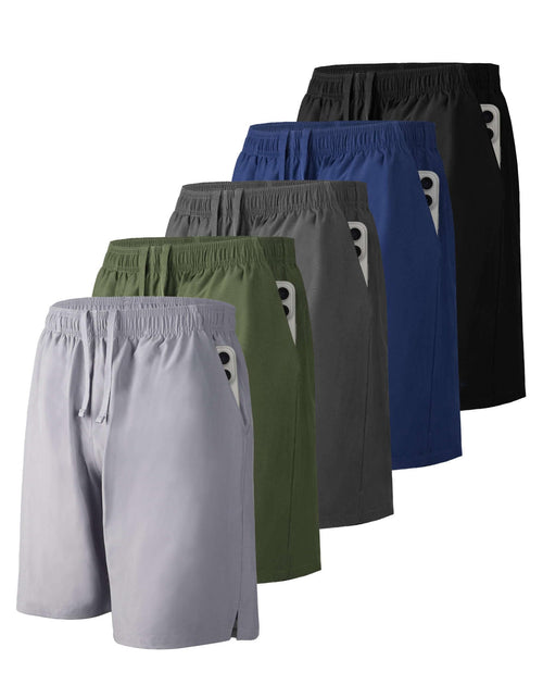 Cargar imagen en el visor de la galería, Liloak Dry Fit Shorts Men 7 Inch PackMens Athletic Shorts Quick DryRunning Shorts Dry-Fit with Zipper PocketsFishingHikingWorkout Shorts
