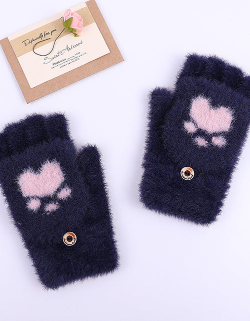 Charger l'image dans la visionneuse de galerie, Gants d'hiver tricotés patte de chat
