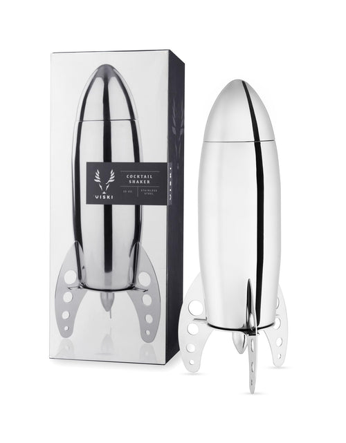 Charger l'image dans la visionneuse de galerie, Viski Rocket Cocktail Shaker with Strainer Bar Set Martini Shaker Mixed Drink Shaker Stainless Steel Cocktail Shaker Bartending Tools 24oz
