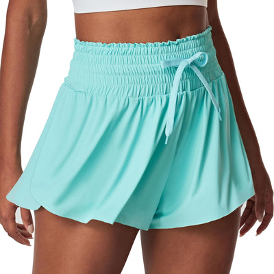 IUGA Flowy Shorts Butterfly Shorts for Women High Waisted Preppy Clothes Golf Workout Athletic Shorts Spandex Cheer Shorts Green