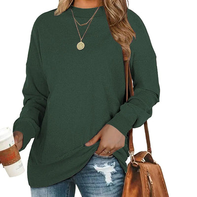 BEUFRI Sudaderas para Mujer para Leggings Top de Manga Larga para Otoño Suéteres de Invierno Verde Militar XL