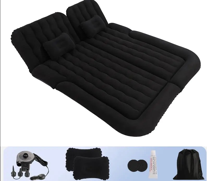 D LIAN DONG Car Air Mattress SUV Inflatable Car Air Mattress Back Seat PVC Camping Bed Sleeping Pad Car Camping Air Mattress Black with 2 Pillow & 1 Charger Black 68.8"× 51.1" × 5.11"
