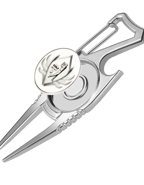 Cargar imagen en el visor de la galería, nadachi Golf Divot Tool 6 in 1 - Golf Divot Repair Tool and Ball Marker Club Holder Golf Gifts for Men Accessories for Women (Silver)
