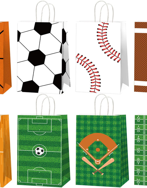 Load image into Gallery viewer, CHUNNIN 16pcs Sports Party Gift Bags Sports Birthday Party Decorations Sport Theme Party Candy Treat Bags Football Basketball Soccer Baseball Party Goodie Bags for Kids Birthday Party Favor Supplies
