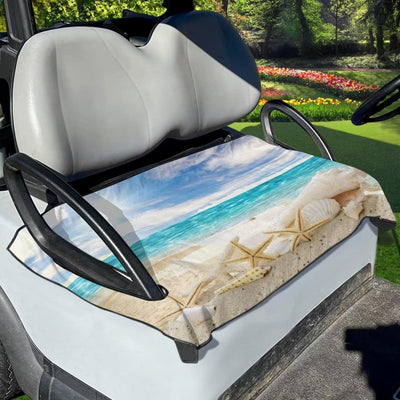 Darisoco Beach Starfish Golf Cart Seat Covers Lightweight Golf Blanket Stay Cool Portable Golf Cart Accessories Car Decor Universal Fit