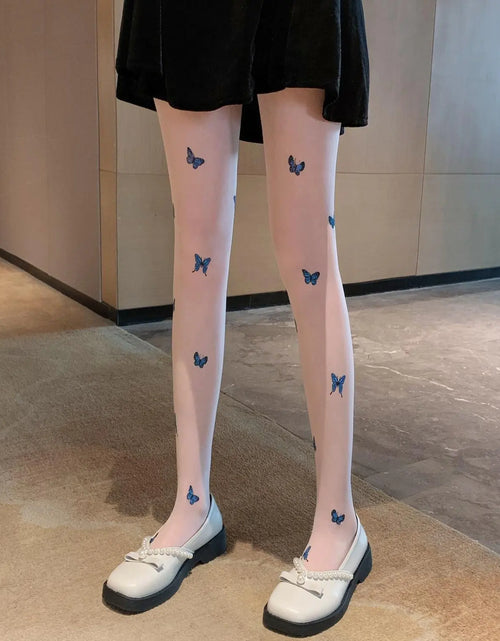 Load image into Gallery viewer, Blue Bowknot Women's Pantyhose Stockings
