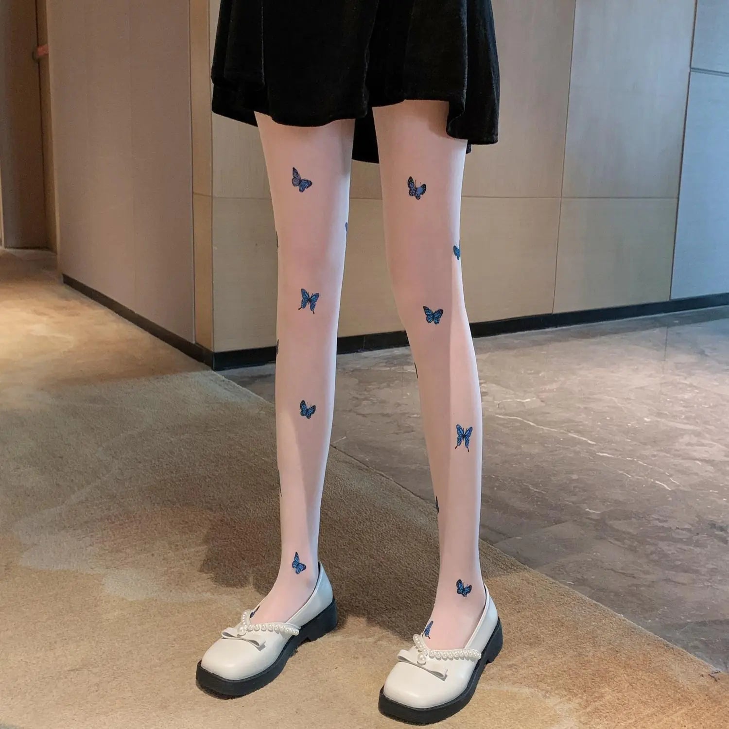 Blue Bowknot Women's Pantyhose Stockings