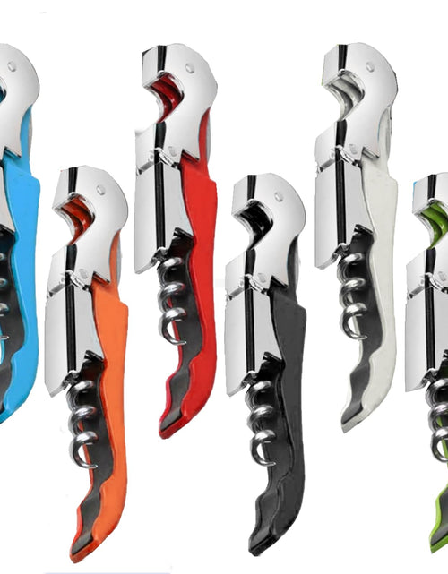 Load image into Gallery viewer, cssopenss 6 Pieces wine key wine opener Stainless wine bottle opener Fold Serrated Foil Cutter wine key for servers for Family Company PartyBarsRestaurants(6 Color)
