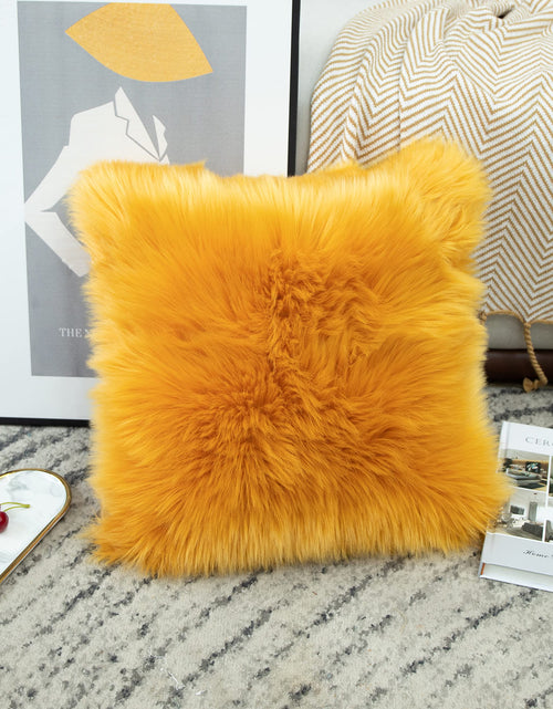 Load image into Gallery viewer, LIGICKY Luxury Series Soft Faux Fur Throw Pillow Cover Decorative Square Plush Pillow Case Cushion Cover for Couch Sofa Bed 20" x 20" Camel
