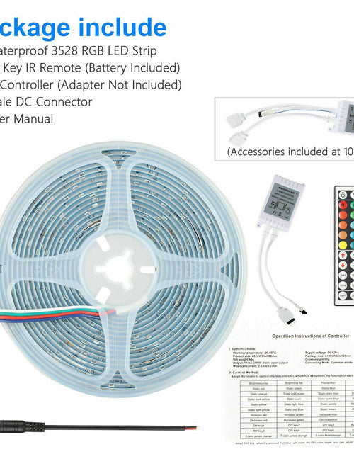 Load image into Gallery viewer, 32FT LED Strip Lights Remote Control Bedroom Waterproof for Indoor Outdoor Use
