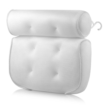 3D Mesh Spa Bath Pillow with 6 Suction Cups for Support