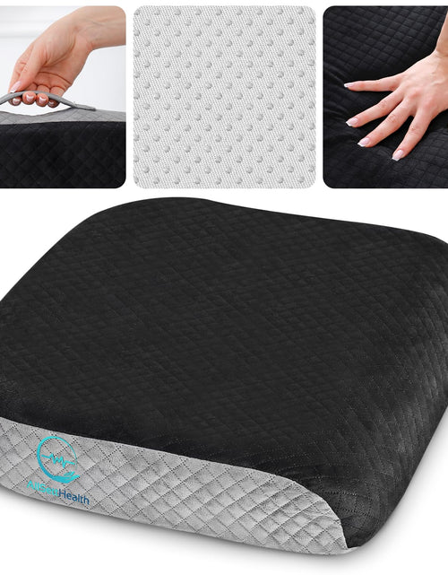 Load image into Gallery viewer, Extra Large Seat Cushion - Memory Foam for Office Chair Wheelchair Cushions Floor Pillow | Cushion Back Pain Coccyx Pain Relief | Plush Velvet Cover with Carry Handle - 19” X 17” X 3”
