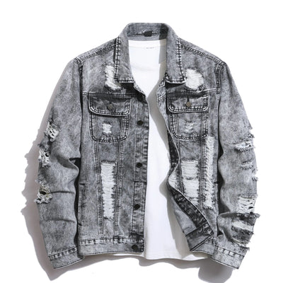 BULUWIE Mens Slim-Fit Long-Sleeve Denim Jacket Men Denim Jacket Chambray Collared Jean Jackets with Pocket Button Down Blouses Tos 8015 3XL