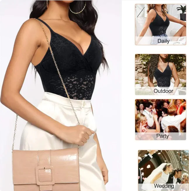 Women's Lace Body Shaping Corset – Beautiful Back Shapewear Jumpsuit