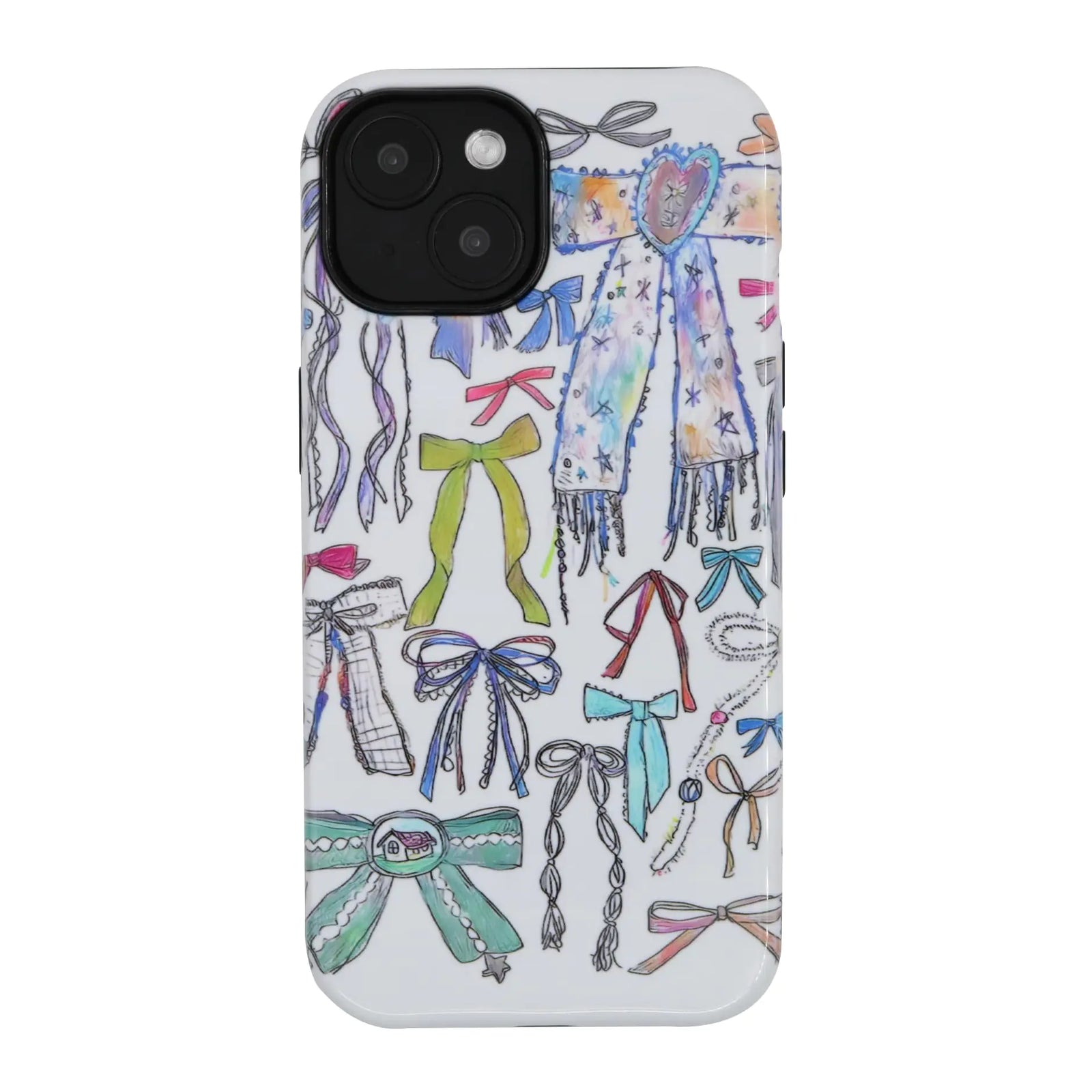 Funda para teléfono con lazo de doble capa qizjio, compatible con iPhone 15, resistente a caídas, golpes, bonita y divertida