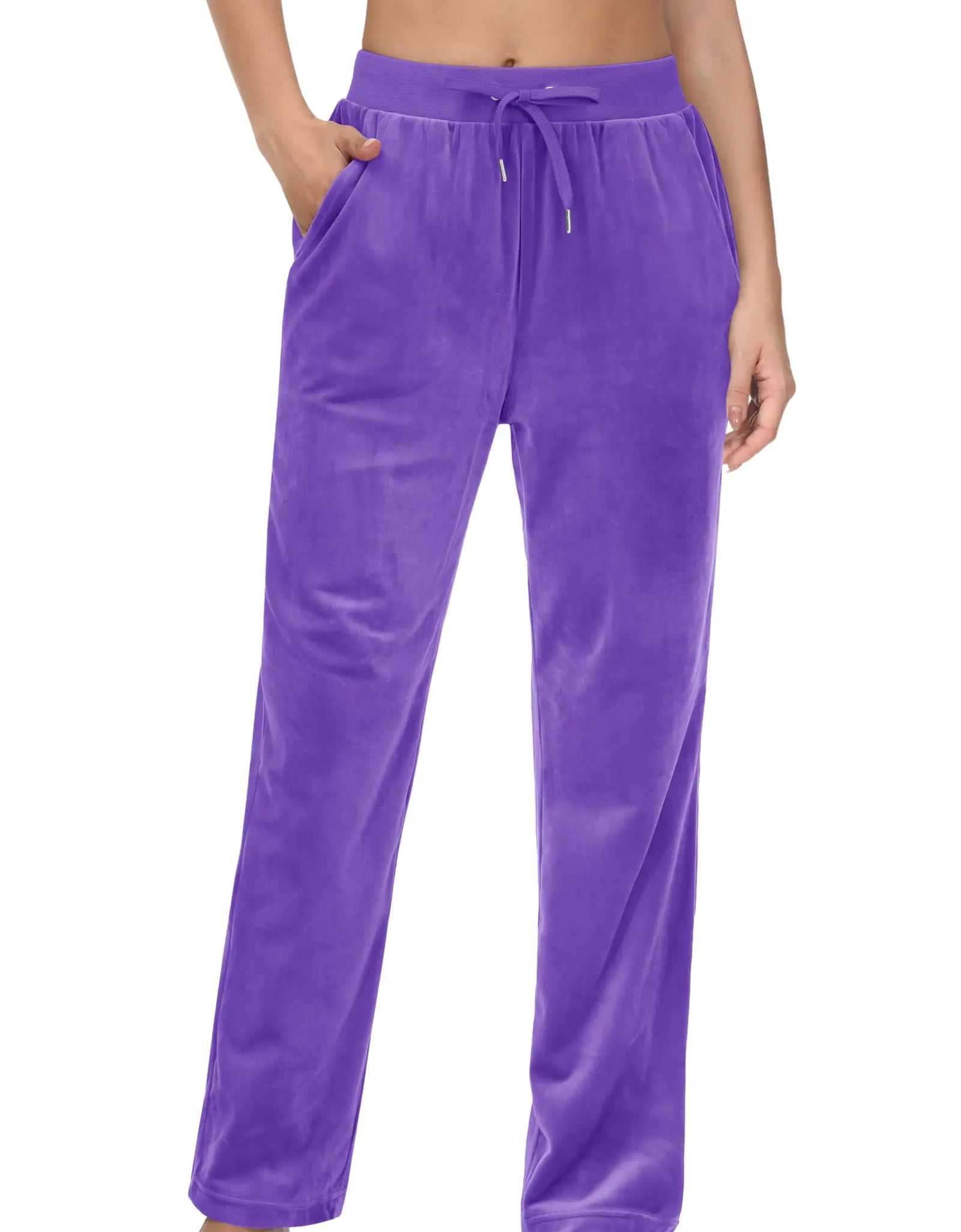 MAGCOMSEN Ladies Running Pants Athletic Pants Open Bottom Velvet Pants Sweat Pants Warm Sweatpants Pants Pajamas Pants Fleece Track Pants Women Light Purple