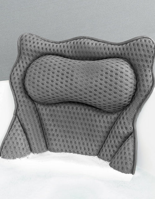 Cargar imagen en el visor de la galería, MTDLYICE Bath Pillow Bath Pillows for Tub Neck and Back Support Soft 4D Air Mesh Bathtub Pillow 16.5 x 17.3 INCH with 6 Powerful Suction Cups Bath Accessories Relaxing Gifts for Women (Gray)

