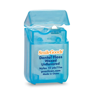 SmileGoods Waxed Dental Floss 12 yds Unflavored Bulk Pack of 72