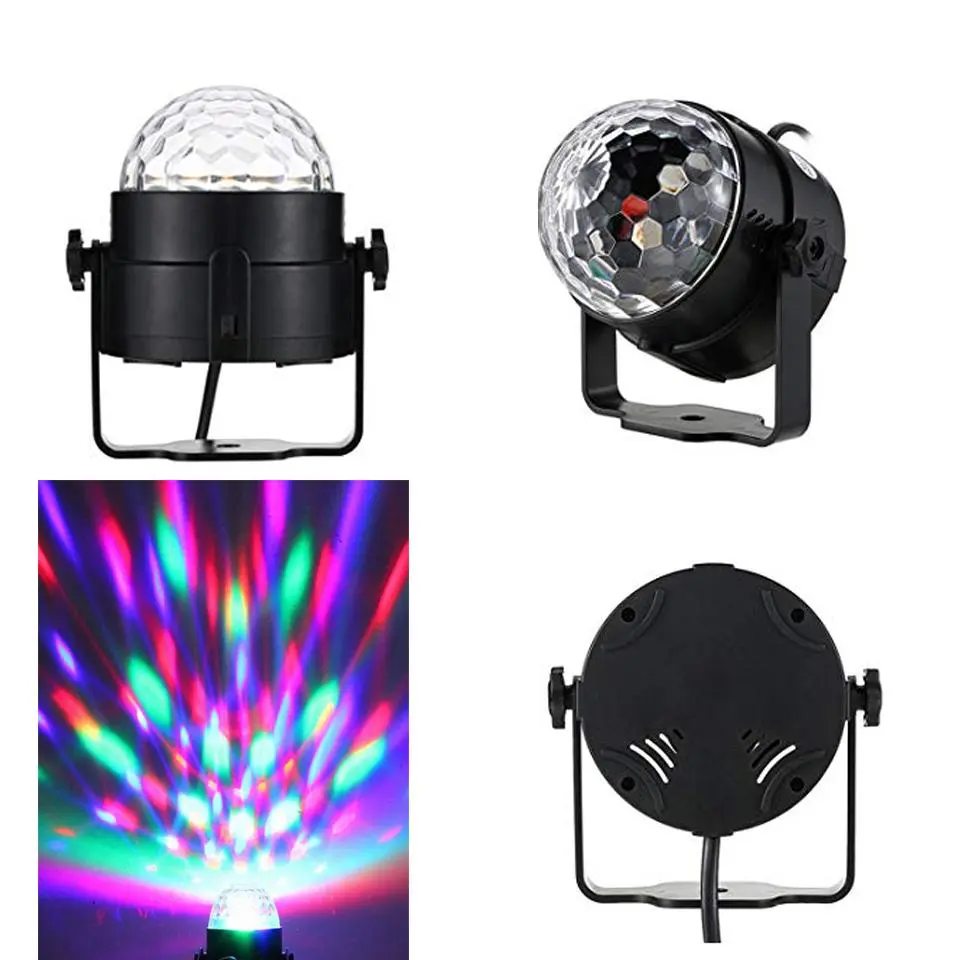 Luces de discoteca, estroboscópicas, LED, bola de DJ, bombilla activada por sonido, lámpara de decoración para baile
