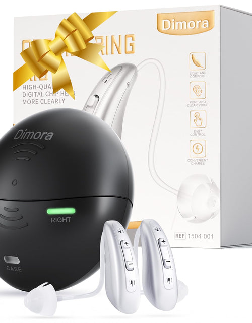 Cargar imagen en el visor de la galería, Rechargeable Hearing Aids for Seniors Adults-Dimora BTE Earing Aid (Not Amplifiers) with 16-Channel Sound Processing for Superior Sound Quality Noise Canceling Digital Hearing Assist Easy to UseOver-the-Counter(FSA or HSA eligible)
