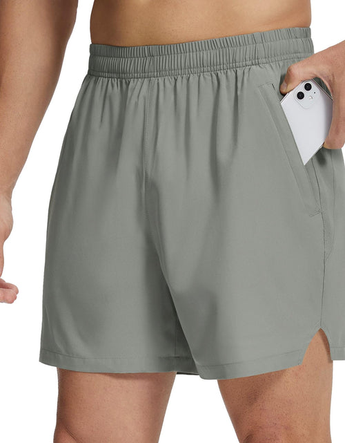 Load image into Gallery viewer, Willit Mens Athletic Shorts Workout Running Quick Dry Gym Shorts for Men Lightweight Active Shorts with Pockets 5" Light Gray S
