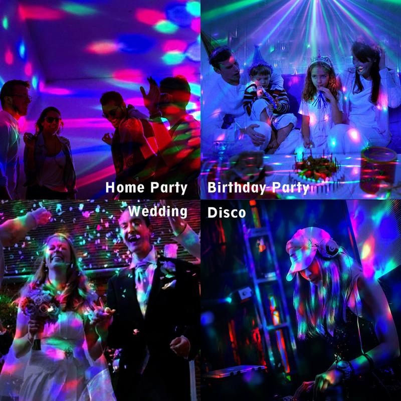 Luces de discoteca, estroboscópicas, LED, bola de DJ, bombilla activada por sonido, lámpara de decoración para baile